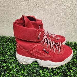 Fila Canvas Disruptor Ballistic High Top Sneakers Red Lace Up Size 8 3 Styles
